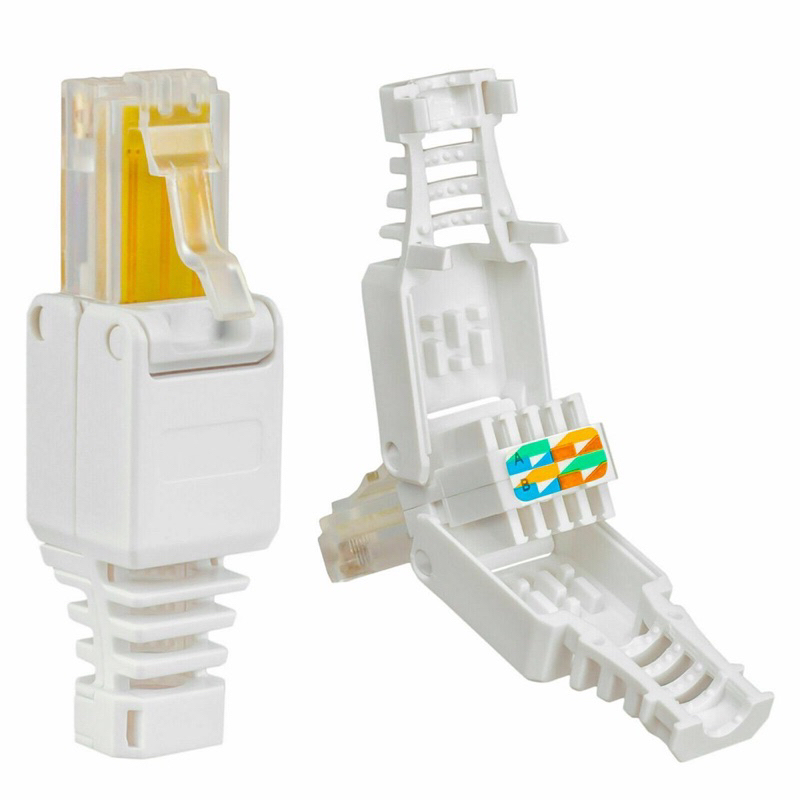 1PC 8P8C RJ45 Connector No Crimp CAT6 Plug Portable POE Tool-less CCTV Ethernet Cable Crystal Head