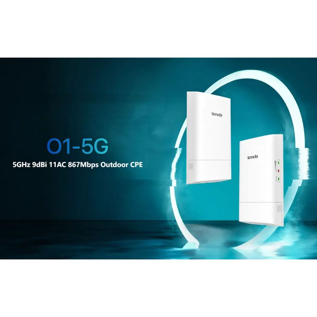 Tenda O1 5G 5GHz 9dBi 11AC 867Mbps Outdoor CPE PTP 1km transmission range
